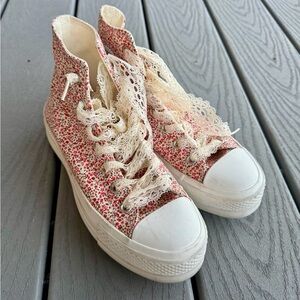 Womens Converse All Star Floral Platform High Tops size 7.5